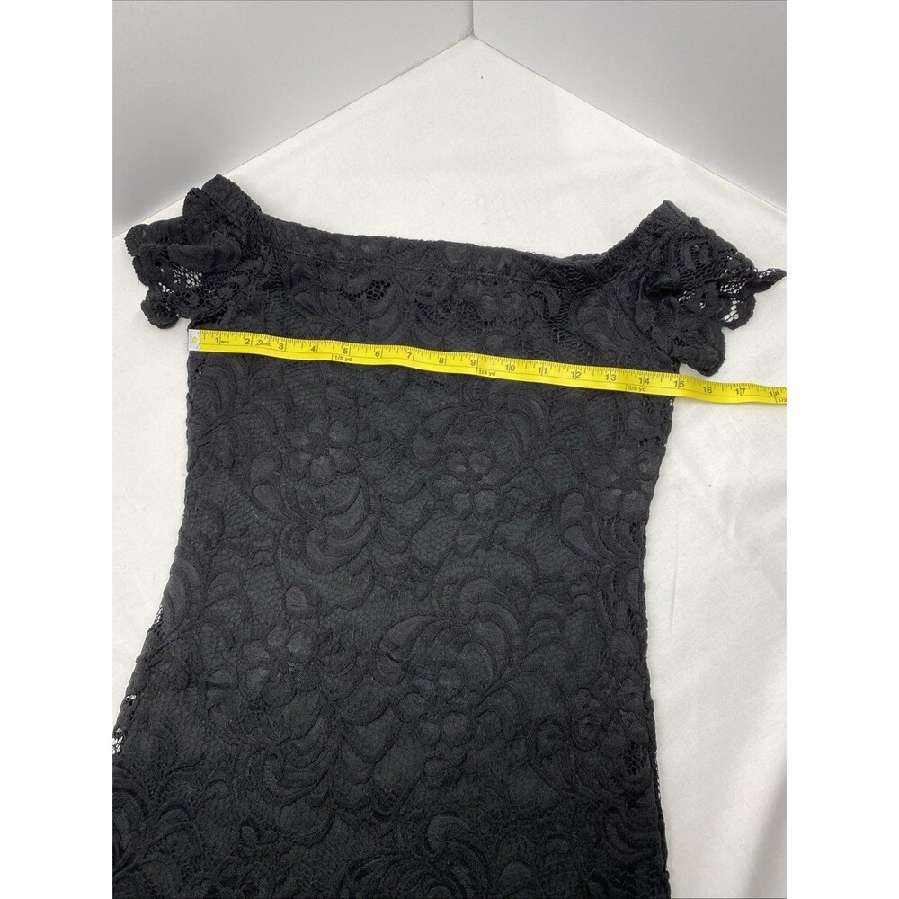 🖤 Midnight Lace Off-The-Shoulder Mini Dress - Picture 3 of 6